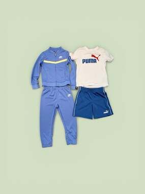 Toddler Nike Sportswear Heritage Tracksuit & Puma 2-Piece Tee Set Lot Size 4T